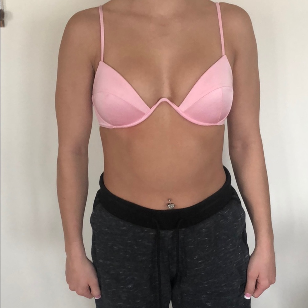 White fox swim top in pink size XS